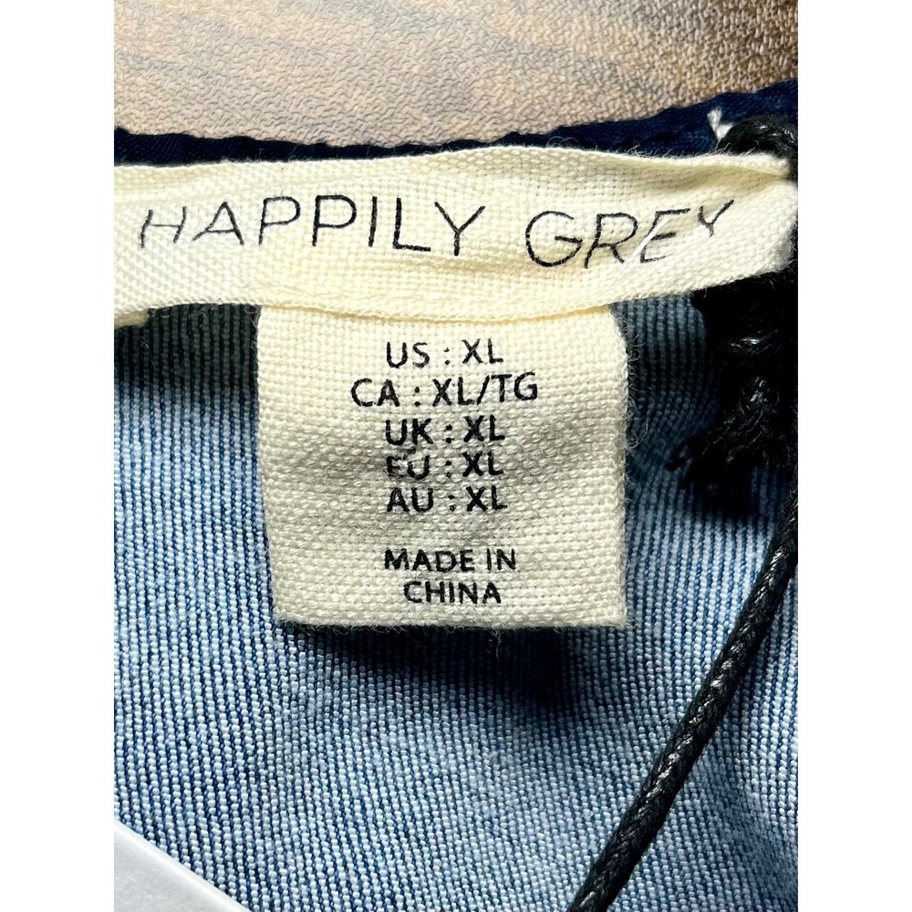 Happily Grey XL Denim Corset Crop Top NWT Medium Wash Zip Front Bustier Tank - Picture 4 of 7